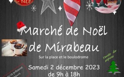 Marché de noël MIRABEAU le 2 Décembre 2023